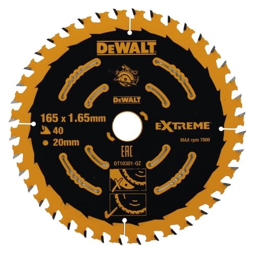 Пильный диск DEWALT DT10301 165/20 1.65 40 WZ +18°