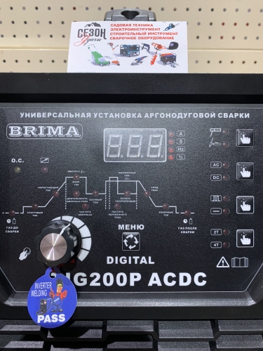 Инверторная установка для аргоно-дуговой сварки BRIMA TIG 200P AC DC DIGITAL фото 4